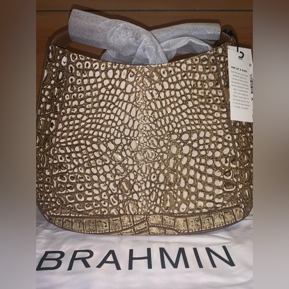 NWT BRAHMIN Small Johanna Shoulder Bag Nutmeg Opulust GOLD One-of-a-Kind - Picture 9 of 12